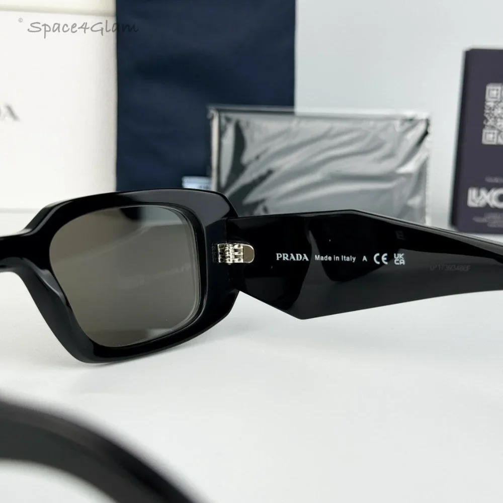 NEW Prada PR17WS 1AB2B0 Black Gray Mirrored Silver Square Unisex Sunglasses - Picture 6 of 15